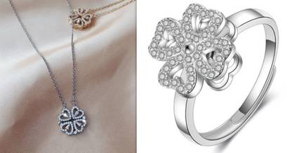 Explosive Style Detachable Deformed Four-leaf Clover Necklace For Women A Multi-wearing Zircon Small Love Short Clavicle Chain.Free Shipping.Delivery Time:2Weeks