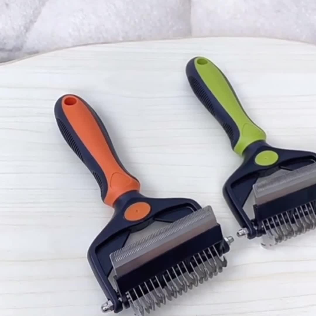 2-in-1 Ultimate Pet Grooming Brush for Medium to Large Dogs - Deshedding, Dematting, and Tangle Removal Tool for Short to Long Hair