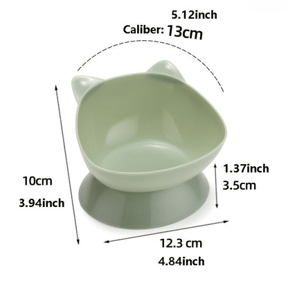 Premium Cat Ear Shaped Elevated Pet Bowl - Ergonomic Inclined Design for Cervical Spine Support - Perfect for Cats & Dogs - Stylish Food & Water Dishes for Your Furry Friends