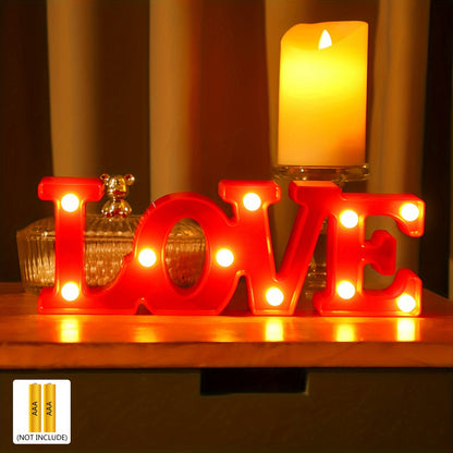 1pc Romantic Love Shaped Night Light, Battery Powered Indoor Desktop, Bedside, And Wall Decorative Lights, Suitable As Gifts For Valentine's Day, Thanksgiving, Loved Ones, Friends, Or Birthday, Party, Proposal, Wedding Decora