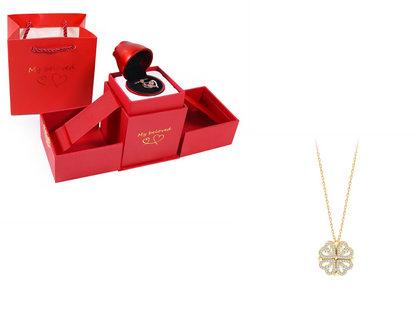 Explosive Style Detachable Deformed Four-leaf Clover Necklace For Women A Multi-wearing Zircon Small Love Short Clavicle Chain.Free Shipping.Delivery Time:2Weeks