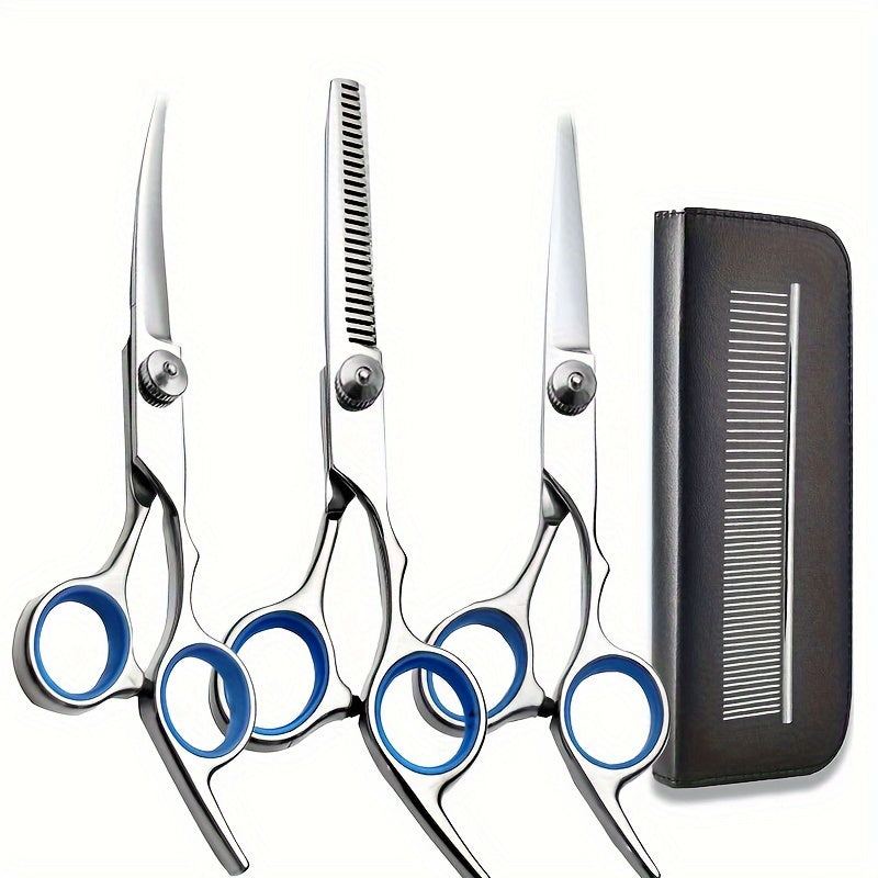 Dog Grooming Scissors Kit Professional Pet Cleaning And Grooming Tool Set- Safety Round Tip Stainless Steel Shears For Dogs & Cats Set