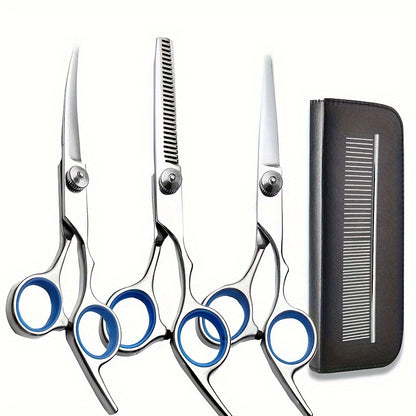 Dog Grooming Scissors Kit Professional Pet Cleaning And Grooming Tool Set- Safety Round Tip Stainless Steel Shears For Dogs & Cats Set