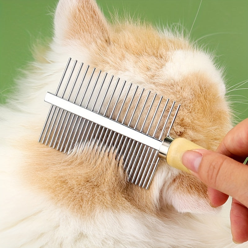 Double-Sided Pet Comb For Grooming & Massaging Dogs, Cats & Other Animals, Pet Grooming Brush