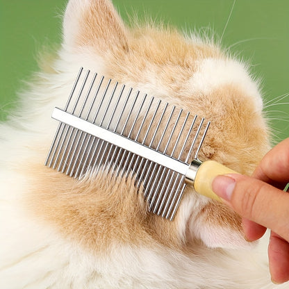 Double-Sided Pet Comb For Grooming & Massaging Dogs, Cats & Other Animals, Pet Grooming Brush
