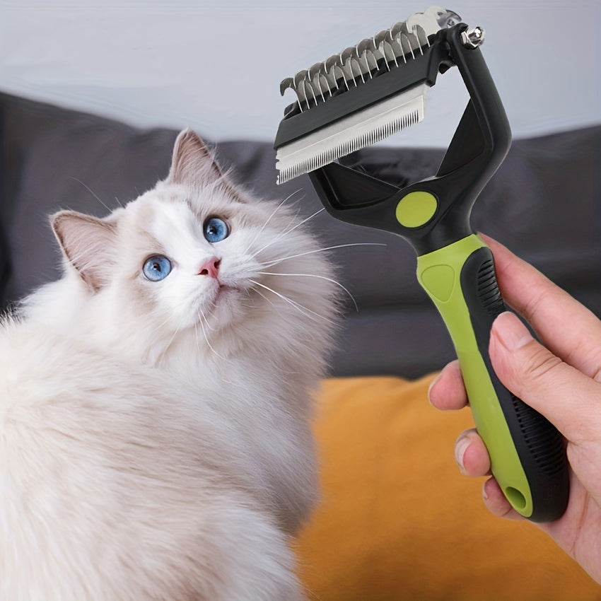 2-in-1 Ultimate Pet Grooming Brush for Medium to Large Dogs - Deshedding, Dematting, and Tangle Removal Tool for Short to Long Hair