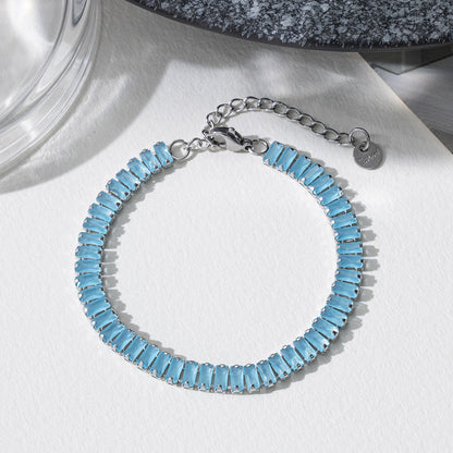 Golden Bracelet With Square-cut  Fully Paved Crystals