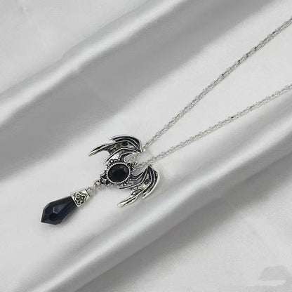 Flying Dragon Love Gold And Silver Pendant Necklace
