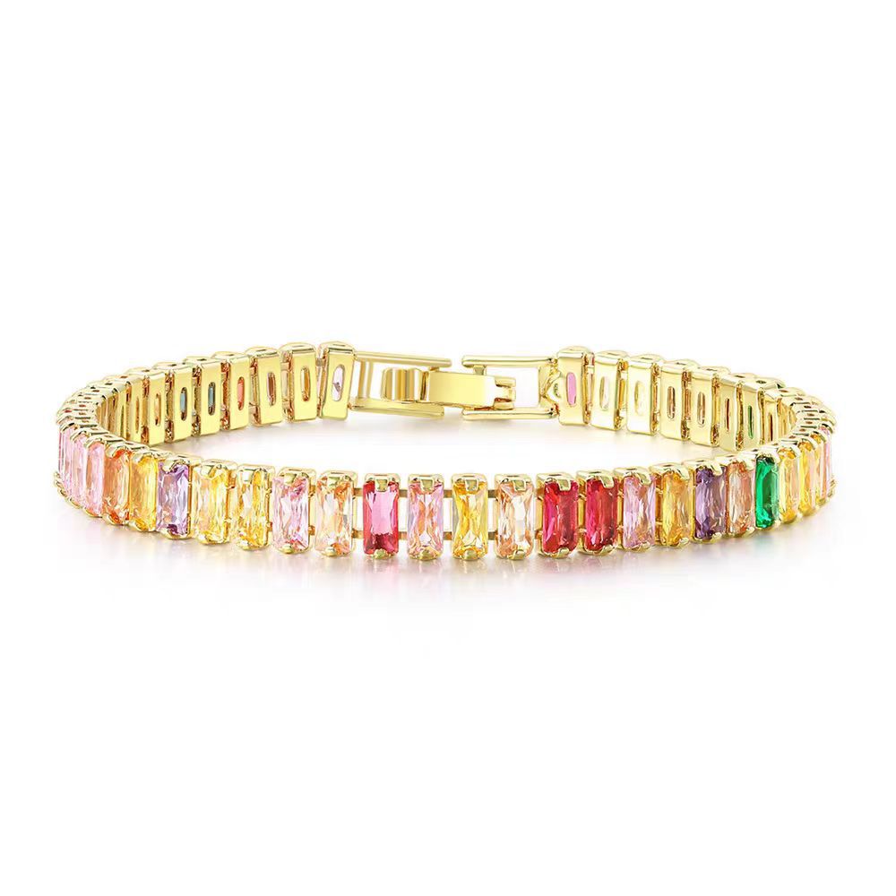 Womens European And American Hip-hop Crystal Bracelet With Polka-dot Zircon Embellishments