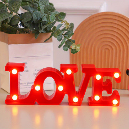 1pc Romantic Love Shaped Night Light, Battery Powered Indoor Desktop, Bedside, And Wall Decorative Lights, Suitable As Gifts For Valentine's Day, Thanksgiving, Loved Ones, Friends, Or Birthday, Party, Proposal, Wedding Decora