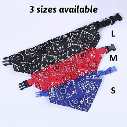1pc Cashew Floral Graphic Dog Bandanas - Adjustable Triangle Pet Saliva Towel for Small and Medium Dogs and Cats - Stylish and Comfortable Pet Supplies