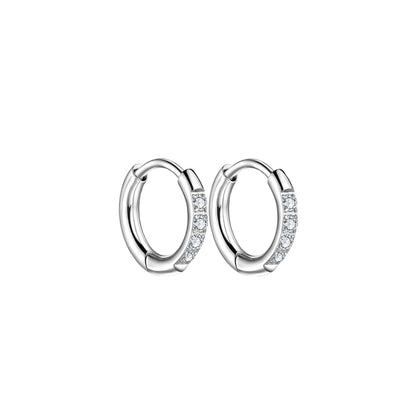 Golden All-Match Hoop Earrings With Micro-Set Titanium Steel Zircon