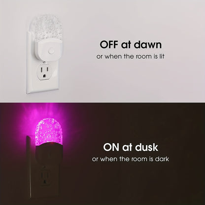 2pcs Night Lights Plug Into Wall, LED Night Light, 8-Color Changing RGB Night Light With Dusk To Dawn Sensor, RGB Mode Nightlight Christmas Gifts
