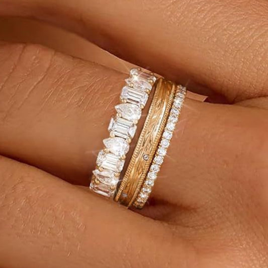 Plain Band Set Minimalist Slim Ring