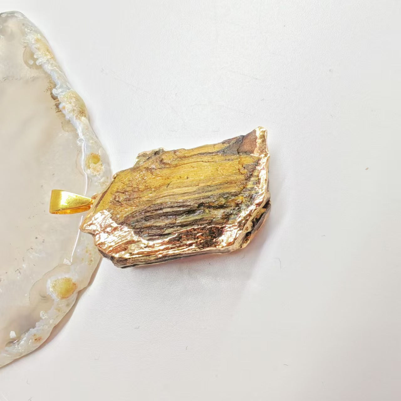 Irregular Natural Crystal Stone Pendant Sweater Chain Bracelet Accessories