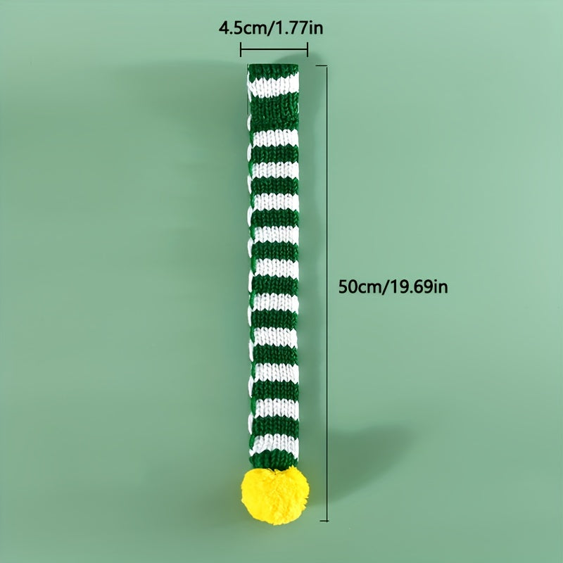 1pc Cozy Winter Knit Scarf Bib - Bandanas for Large Dogs - Striped Collar, Warm, Pet New Year and Christmas Accessories