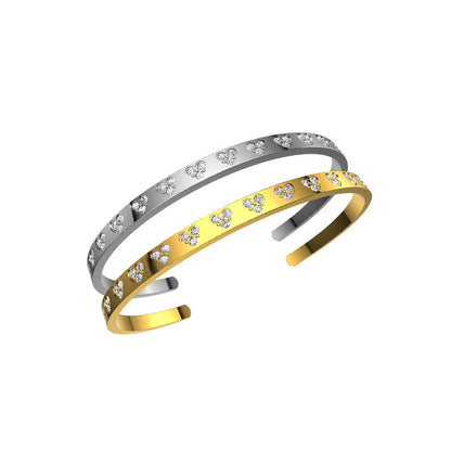 Retro Style Zircon Set Heart-shaped Bracelet