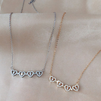 Explosive Style Detachable Deformed Four-leaf Clover Necklace For Women A Multi-wearing Zircon Small Love Short Clavicle Chain.Free Shipping.Delivery Time:2Weeks