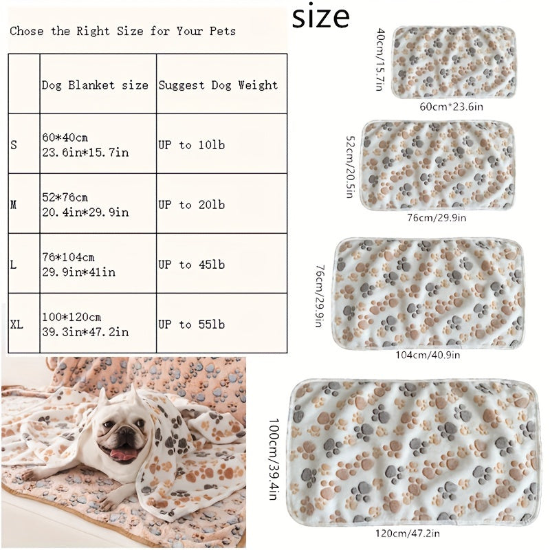 1-Pack Polyester Coral Flannel Pet Blanket for Dogs & Cats, Soft & Cozy Dog Bed Cushion, Machine Washable, Fits All Sizes from Small to Large, Perfect for Home or Travel