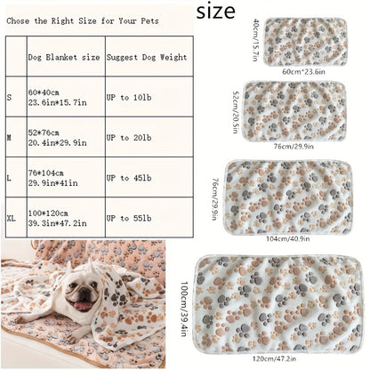 1-Pack Polyester Coral Flannel Pet Blanket for Dogs & Cats, Soft & Cozy Dog Bed Cushion, Machine Washable, Fits All Sizes from Small to Large, Perfect for Home or Travel