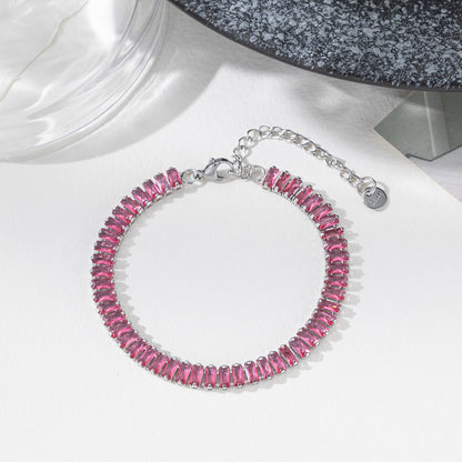 Golden Bracelet With Square-cut  Fully Paved Crystals