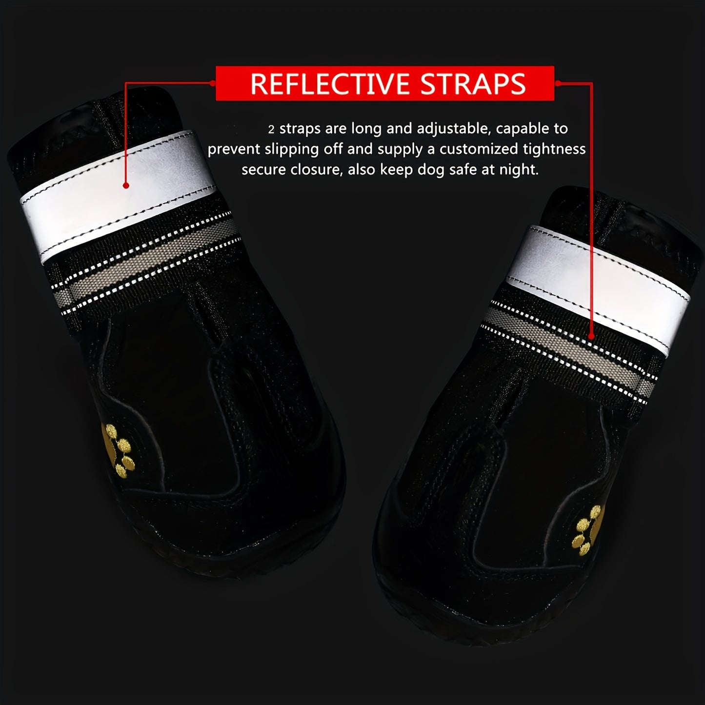 4pcs Waterproof Dog Shoes for Large Dogs, Medium Dog Boots with Anti Slip Sole for Winter Snowy Day, Summer Hot Pavement, Rainy Weather, Outdoor Walking, Indoor Hardfloors