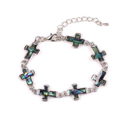 Love Cross Bracelet DIY Abalone Shell Bracelet