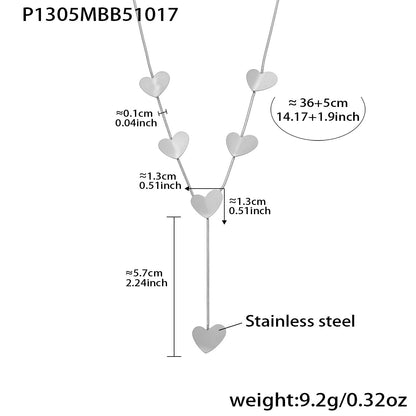 Elegant Long Y-shaped Heart Tassel Layered Clavicle Necklace