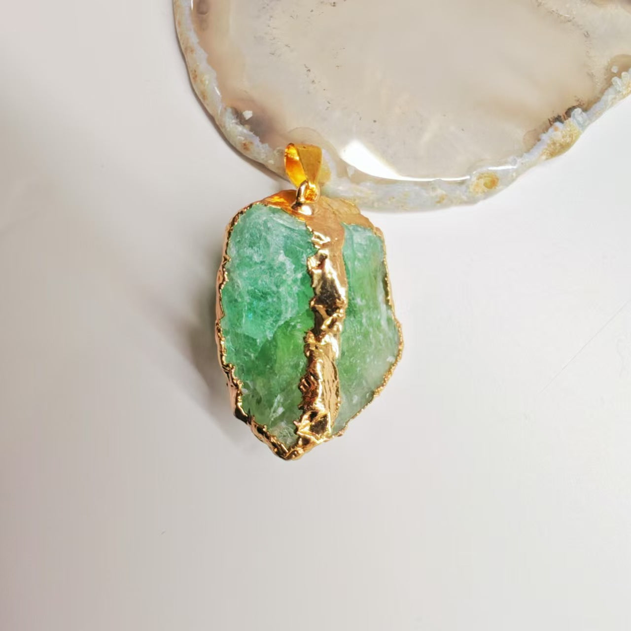 Irregular Natural Crystal Stone Pendant Sweater Chain Bracelet Accessories