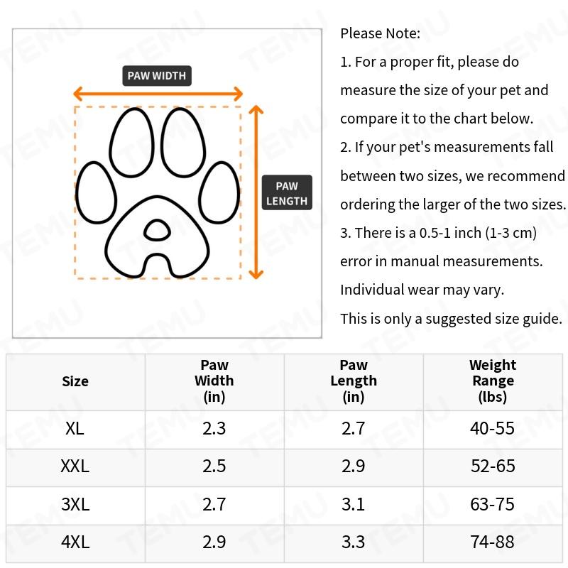 4pcs Waterproof Dog Shoes for Large Dogs, Medium Dog Boots with Anti Slip Sole for Winter Snowy Day, Summer Hot Pavement, Rainy Weather, Outdoor Walking, Indoor Hardfloors