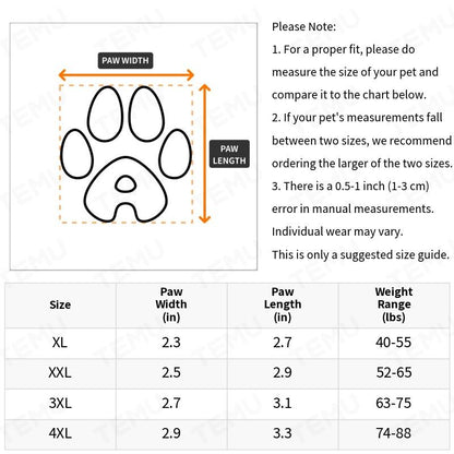 4pcs Waterproof Dog Shoes for Large Dogs, Medium Dog Boots with Anti Slip Sole for Winter Snowy Day, Summer Hot Pavement, Rainy Weather, Outdoor Walking, Indoor Hardfloors