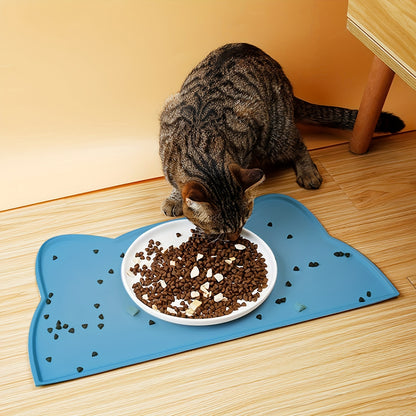 Non-Slip Waterproof Cat & Dog Food Mat with Raised Edges - Spill-Proof Pet Feeding Tray, Easy to Clean Spill Catcher for Floors,, - Compatible with Bowls, Ideal for Wet/Dry Food - Scratch-Resistant Floor Protector for Cats &