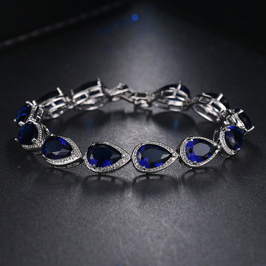 Womens Stylish Zircon Teardrop Bracelet