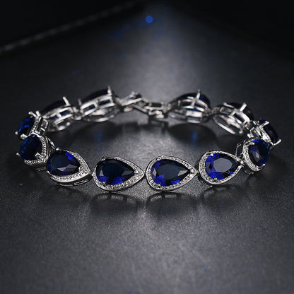 Womens Stylish Zircon Teardrop Bracelet