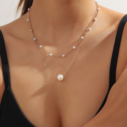 Womens Retro Alloy Layered Clavicle Necklace
