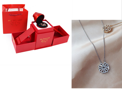 Explosive Style Detachable Deformed Four-leaf Clover Necklace For Women A Multi-wearing Zircon Small Love Short Clavicle Chain.Free Shipping.Delivery Time:2Weeks