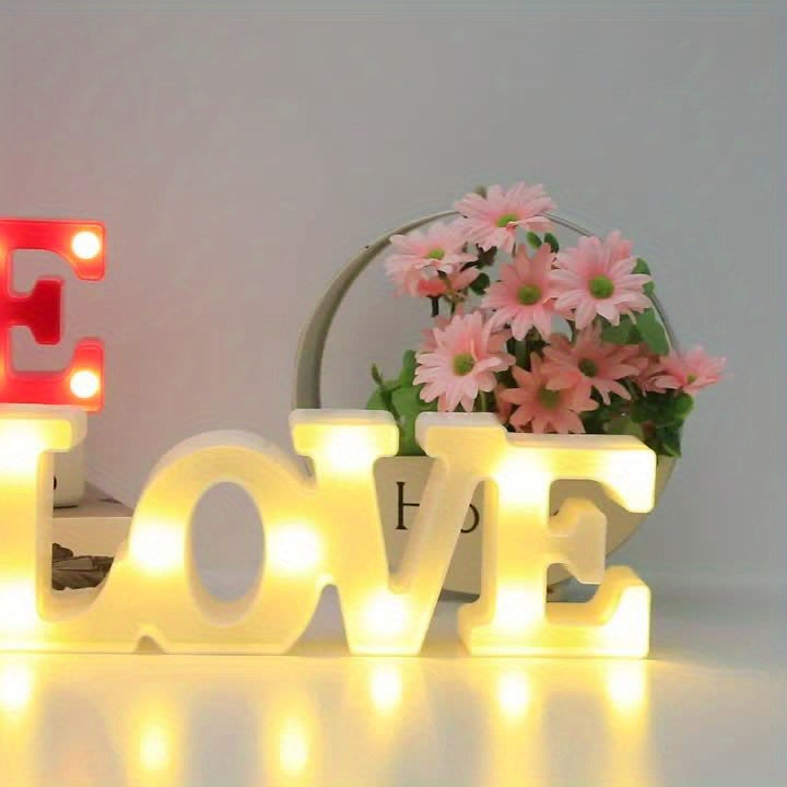 1pc Romantic Love Shaped Night Light, Battery Powered Indoor Desktop, Bedside, And Wall Decorative Lights, Suitable As Gifts For Valentine's Day, Thanksgiving, Loved Ones, Friends, Or Birthday, Party, Proposal, Wedding Decora