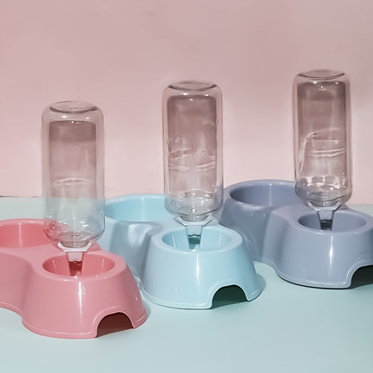 1pc Automatic Dog Water Dispenser - Double Bowls Feeding & Watering Supplies for Indoor Dogs - Space-Saving, Easy-Clean, and Durable Plastic Design