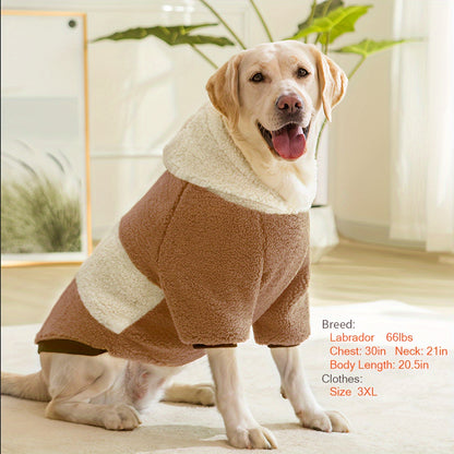 1pc Adorable Pet Hoodie Coat Soft and Cozy Knitwear for Middle Large Dogs, Thickened Warm Puppy Winter Apparel for French Bulldog labrador Rottweiler