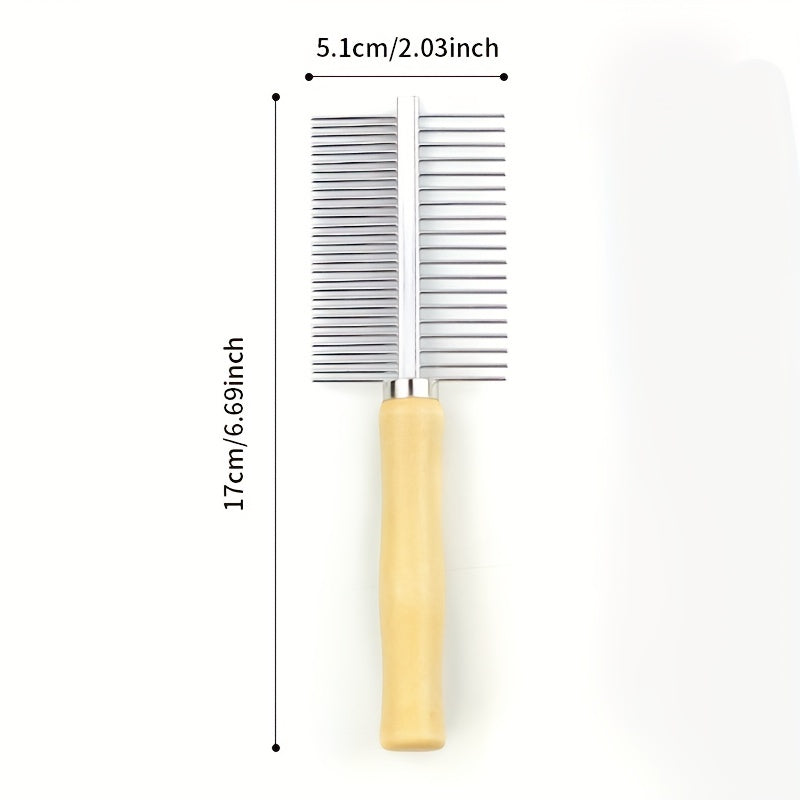 Double-Sided Pet Comb For Grooming & Massaging Dogs, Cats & Other Animals, Pet Grooming Brush