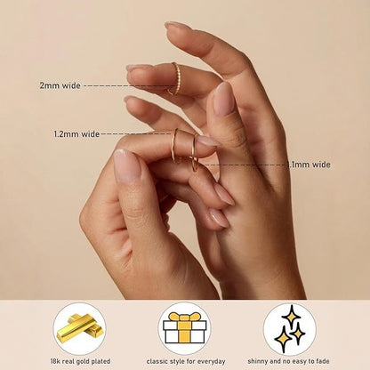 Plain Band Set Minimalist Slim Ring