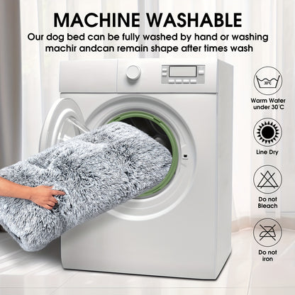 Dog Bed, Plush Soft Pet Mat Pad & Furniture, Washable Anti-Slip Dog Crate Bed For Large Medium Small Dogs And Cats