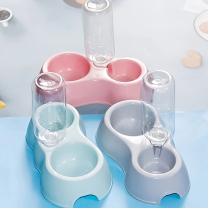 1pc Automatic Dog Water Dispenser - Double Bowls Feeding & Watering Supplies for Indoor Dogs - Space-Saving, Easy-Clean, and Durable Plastic Design