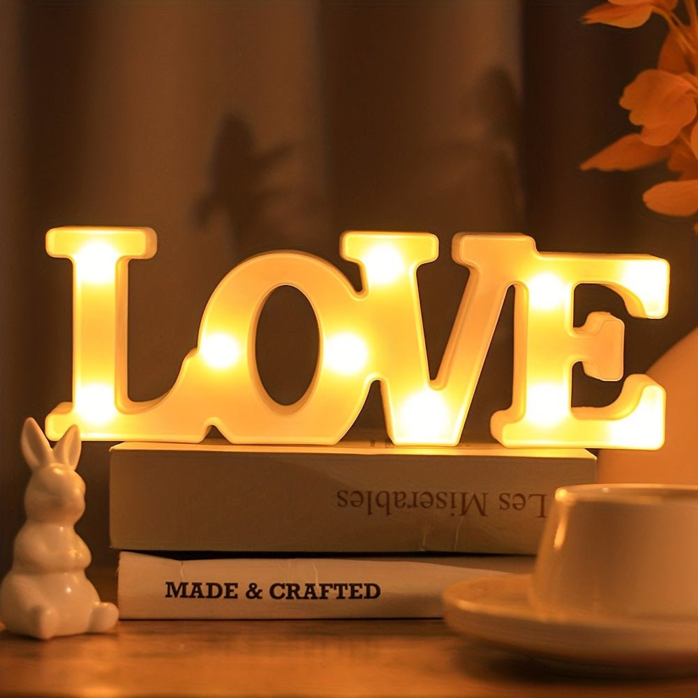 1pc Romantic Love Shaped Night Light, Battery Powered Indoor Desktop, Bedside, And Wall Decorative Lights, Suitable As Gifts For Valentine's Day, Thanksgiving, Loved Ones, Friends, Or Birthday, Party, Proposal, Wedding Decora