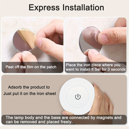 1pc LED Touch Night Light, Bedroom Decorative Light, Dimmable for Nursery, Hallway, Bedroom, Washroom, Living Room, Wardrobe, Cabinet, Warm Light/White Light