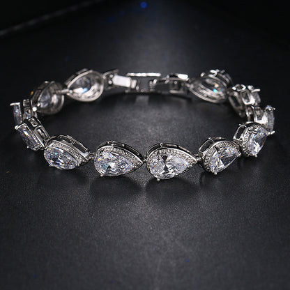 Womens Stylish Zircon Teardrop Bracelet